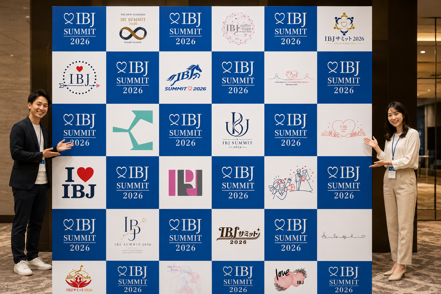 IBJ Summit 2026のフォトスポットで参加者が記念撮影するイメージ
